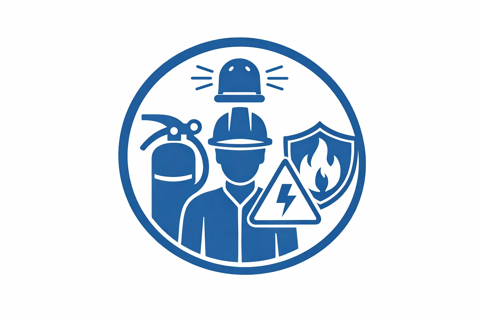 👉 Picto : extincteur / alarme / casque sécurité